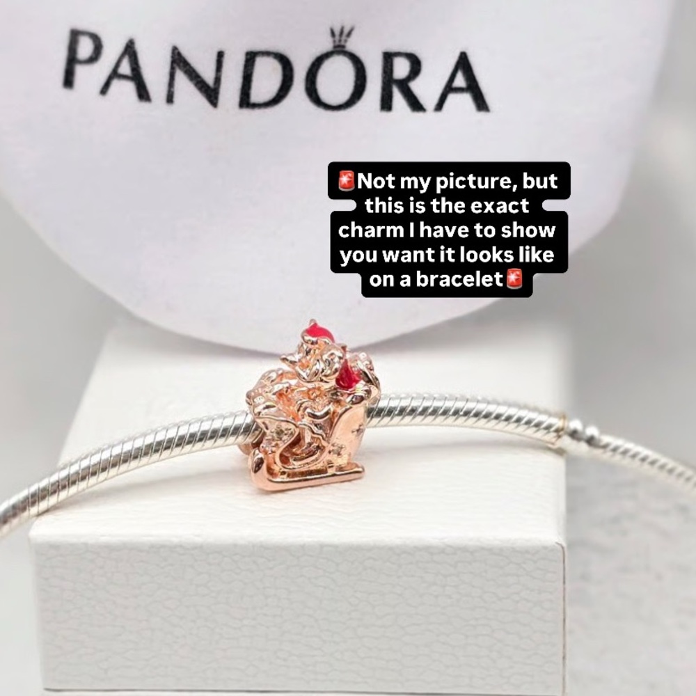 Pandora Rose Gold Charm Disney Mickey Mouse and Minnie Mouse